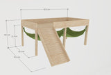 Single Tiered Double With Stand, Ramp & Viewing Guinea Pig Hutch Hammock