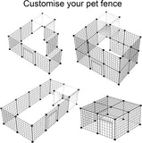 14 Panels DIY Metal Pet Fence Small Animals Playpen