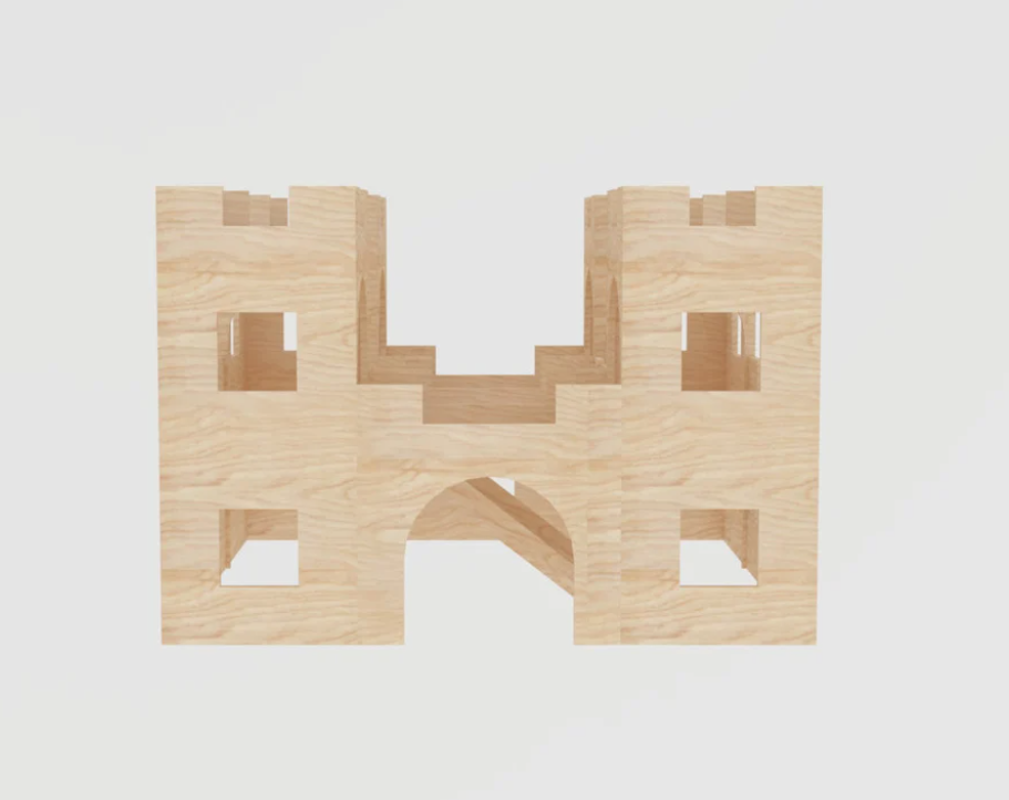 Wooden Mega Fort Castle Hamster Cage House PETSGANG