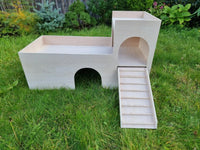 XL KANINCHEN 3-stöckiges Hüpfhaus Burg Unterschlupf Versteck Versteck Stall Kleintier Übung Spielhaus Spielzeug