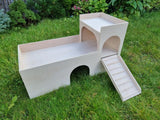 XL KANINCHEN 3-stöckiges Hüpfhaus Burg Unterschlupf Versteck Versteck Stall Kleintier Übung Spielhaus Spielzeug