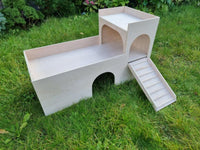 XL KANINCHEN 3-stöckiges Hüpfhaus Burg Unterschlupf Versteck Versteck Stall Kleintier Übung Spielhaus Spielzeug