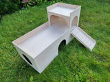 XL KANINCHEN 3-stöckiges Hüpfhaus Burg Unterschlupf Versteck Versteck Stall Kleintier Übung Spielhaus Spielzeug