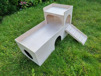 XL KANINCHEN 3-stöckiges Hüpfhaus Burg Unterschlupf Versteck Versteck Stall Kleintier Übung Spielhaus Spielzeug