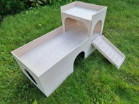 XL KANINCHEN 3-stöckiges Hüpfhaus Burg Unterschlupf Versteck Versteck Stall Kleintier Übung Spielhaus Spielzeug