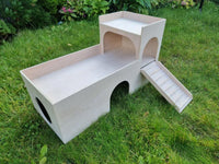 XL KANINCHEN 3-stöckiges Hüpfhaus Burg Unterschlupf Versteck Versteck Stall Kleintier Übung Spielhaus Spielzeug