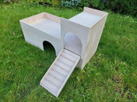XL KANINCHEN 3-stöckiges Hüpfhaus Burg Unterschlupf Versteck Versteck Stall Kleintier Übung Spielhaus Spielzeug