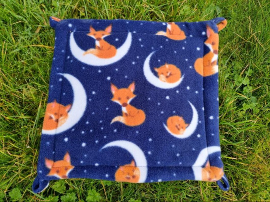 Blue/Orange Fox Reversible Double Sided Hammock for guinea pigs, chinchillas, squirrels, rats, hamsters and other small animals