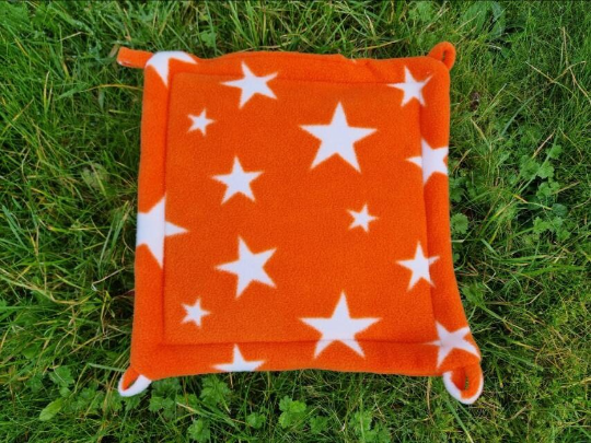 Orange White Stars Reversible Double Sided Hammock for guinea pigs, chinchillas, squirrels, rats, hamsters and other small animals