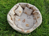 Opened Front Bunnies Snuggle Cups for Guinea Pig Bed Cuddle Cup with Two Cushion Pillows for Improved Sleep Machine Washable Cozy