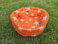 Orange/White Stars Opened Front Snuggle Cups for Guinea Pig Snuggle Bed Cuddle Cup with Two Cushion Pillows for Improved Sleep