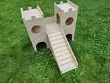 2-Tier Wooden Castle Rat Hutch House