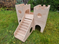 2-Tier Wooden Castle Guinea Pig Hutch House