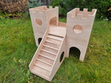 2-Tier Wooden Castle Guinea Pig Hutch House