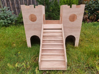 2-Tier Wooden Castle Guinea Pig Hutch House