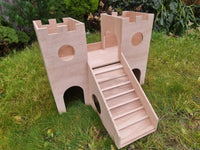 2-Tier Wooden Castle Guinea Pig Hutch House