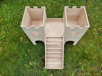 2-Tier Wooden Castle Guinea Pig Hutch House