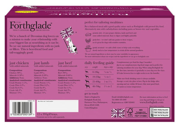 Forthglade Just 90 Grain Free Dog Mixed Pack Dog Food PETSGANG