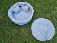 Grey/White Star Cuddle Cup Bowl Rabbit Hutch Indoor Bed