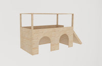2 Entrances With Roof & Ramp Guinea Pig Hutch House