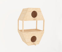 Viereckiges Vogelkäfighaus aus Holz