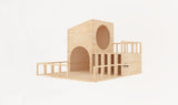 Slanted Roof With Feeder Rabbit Hutch House