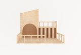 Slanted Roof With Feeder Rabbit Hutch House
