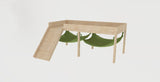 Single Tiered Double With Stand, Ramp & Viewing Guinea Pig Hutch Hammock