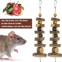 Natural Organic Apple Wood Chew Toys 2 Pack