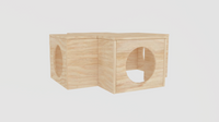 Wooden 4 Holes Tunnel Hamster Cage House