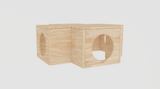Wooden 4 Holes Tunnel Hamster Cage House