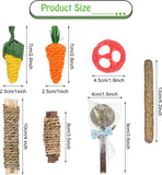 15Pcs Rabbit Chew Toys Natural Hay Sticks