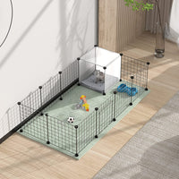14 Panels DIY Metal Pet Fence Small Animals Playpen