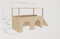 2 Entrances With Roof & Ramp Guinea Pig Hutch House