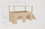 2 Entrances With Roof & Ramp Guinea Pig Hutch House