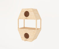 Viereckiges Vogelkäfighaus aus Holz