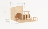 Slanted Roof With Feeder Rabbit Hutch House