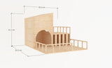 Slanted Roof With Feeder Rabbit Hutch House
