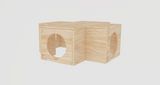 Wooden 4 Holes Tunnel Hamster Cage House