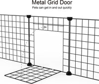 14 Panels DIY Metal Pet Fence Small Animals Playpen