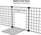 14 Panels DIY Metal Pet Fence Small Animals Playpen