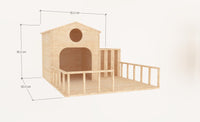 With Porch Rabbit Hutch House