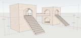Two Tower Turret Hamster Cage House