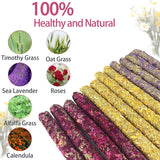36 Pcs Timothy Hay Sticks Natural Flowers Flavored Molar Snacks Food