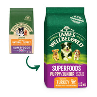 James Wellbeloved Puppy/Junior Superfoods - Turkey with Kale & Quinoa Dog Food