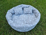 Grey/White Star Cuddle Cup Bowl Rabbit Hutch Indoor Bed