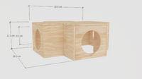 Wooden 4 Holes Tunnel Hamster Cage House