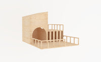 Slanted Roof With Feeder Rabbit Hutch House