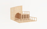Slanted Roof With Feeder Rabbit Hutch House