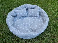 Grey/White Star Cuddle Cup Bowl Rabbit Hutch Indoor Bed